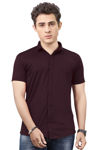 Picture of Simple Dark Brown Sober Regural Fit Shirt For Holiday