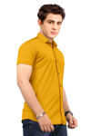 Picture of Men's Casual Solid Lycra Yellow Shirt For Party