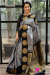 Picture of Pure Black Georgette With Fancy Lace & Beautiful Blouse Saree