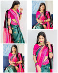 Picture of Pure  Georgette With   Fancy Lace &  Beautiful Blouse Saree