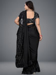 Picture of Beautiful Black Colour Silk Saree With Blouse