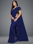 Picture of Beautiful Pure Polyester Lycra Saree With Blouse