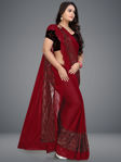 Picture of Simple Sober Polyester Red Lycra Saree With Blouse