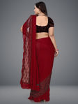 Picture of Simple Sober Polyester Red Lycra Saree With Blouse