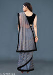 Picture of Pure Georgette With Fancy Lace & Beautiful Blouse Grey Saree