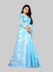 Picture of Beautiful Pure Linen Cotton Saree With Blouse
