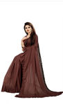 Picture of Beautiful Heavy Polyestern Brown Saree With Blouse