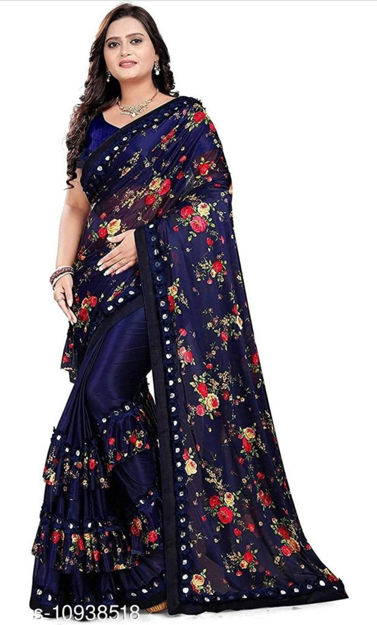 Picture of Simple Sober Polyester Lycra Saree With Blouse