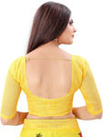 Picture of Beautiful Yellow Heavy Pure Tissue Net Saree With Blouse Piece