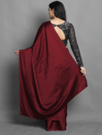 Picture of Pure  Georgette With   Fancy Lace &  Beautiful Blouse Maroon Saree
