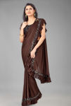 Picture of Beautiful Coffee Colour Saree With Blouse Piece