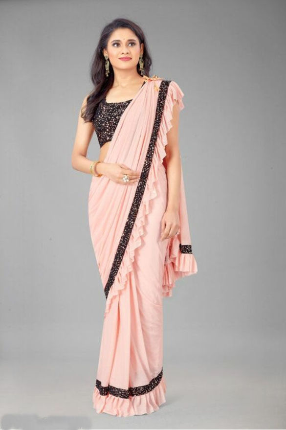Picture of Expensive Polyester Lycra Saree With Blouse Piece