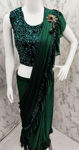Picture of Women's Beautiful Polyester Saree With Blouse For Wedding