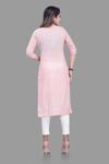 Picture of Pure Cotton And Bandhani Printed Fancy Baby Pink Kurti