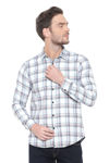 Picture of Pure Cotton White Checks Pattern Men's Shirt