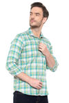 Picture of Pure Cotton And Checks Pattern Men's Green Shirt