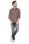 Picture of Pure Cotton And Checks Pattern Men's Light Brown Shirt