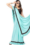 Picture of Party Wear Stylish Fancy Sky Blue Saree With Important Fabric