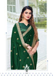 Picture of Pure Dark Green Vichitra And Beautiful Silk Work Saree