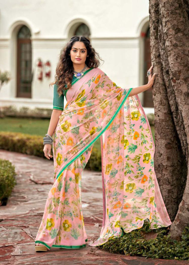 Picture of Beautiful Chiffon  And Fancy  Lace Saree