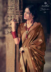 Picture of Beautiful Vichitra Silk Gold Print Saree