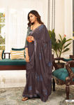Picture of Pure Moss Chiffon And Fancy Work Beaurtiful Saree