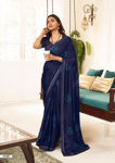 Picture of Pure Moss Chiffon And Fancy Work Beaurtiful Saree