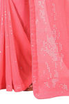 Picture of Pure  Georgette With  Fancy Lace &  Beautiful Blouse Pink Saree