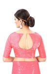 Picture of Pure  Georgette With  Fancy Lace &  Beautiful Blouse Pink Saree