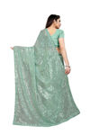 Picture of Light Green Pure Georgette With Fancy Lace & Beautiful Blouse Saree