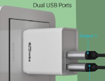 Picture of Portronics Adapto 648 Por-648, 2.4A Quick Charging Dual Usb Port Wall