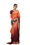 Picture of Beautiful And Stylish Vichitra Fancy Orange Saree