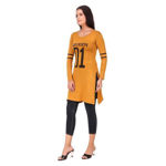 Picture of Atractive Women Lycra Printed Yellow Top