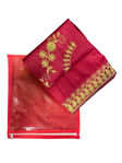 Picture of Embroidery Work Vichitra Silk Saree With Beautiful  Work Blouse