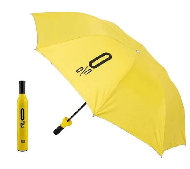 Picture of Light Compact And Folding Umbrella With Wine Bottle Cover Waterproof.