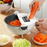 Picture of 9 In 1 Multifunction Magic Rotate Vegetable Cutter With Drain Basket.