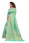Picture of Soft Lichi Silk Cloth Beautiful Rich Pallu Green Saree.For Woman