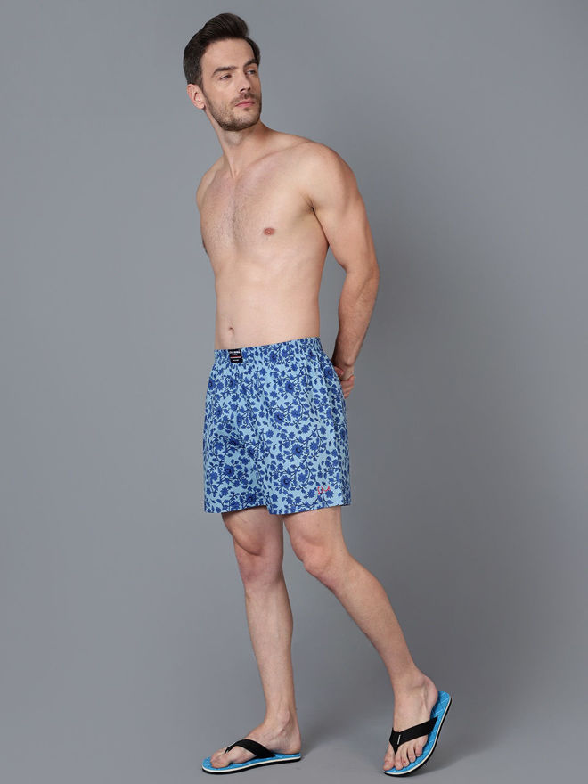 Picture of Pure Cotton Stylish Beautiful And Printed Blue Boxer