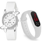 Picture of Fashion Butterfly Analogue And Led Watch For Girl's & Women's Combo