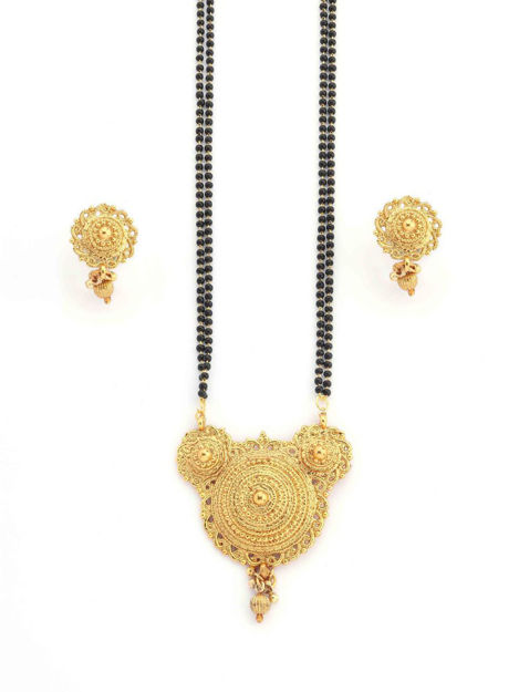 Picture of Traditional Necklace Pendant Gold Plated 24Inch Long Mangalsutra