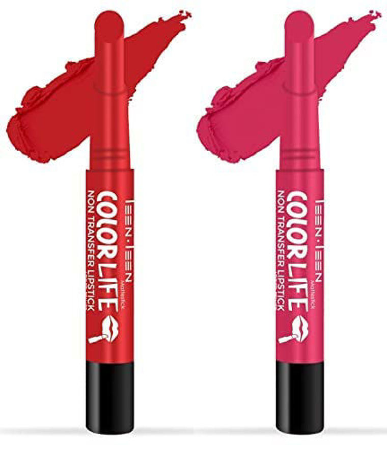 Picture of Teen.Teen Non Transfer  Matte Lipstick Combo (Ruby Red, Rose Pink)