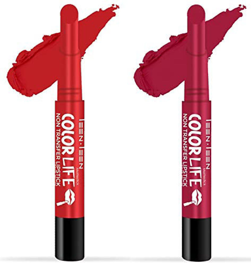 Picture of Teen Teen Non Transfer  Matte Lipstick Combo (Ruby Red, Red Wine)