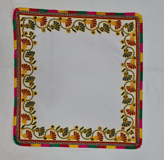 Picture of Wedding Handwork Cotton Kutchi Work Kanku Pagla Rumal (1Ps/Squre)