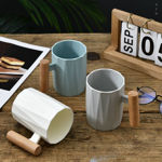 Picture of Eco-Friendly Handicraft 500 Ml Plastic Coffee Mug With Wooden Handle