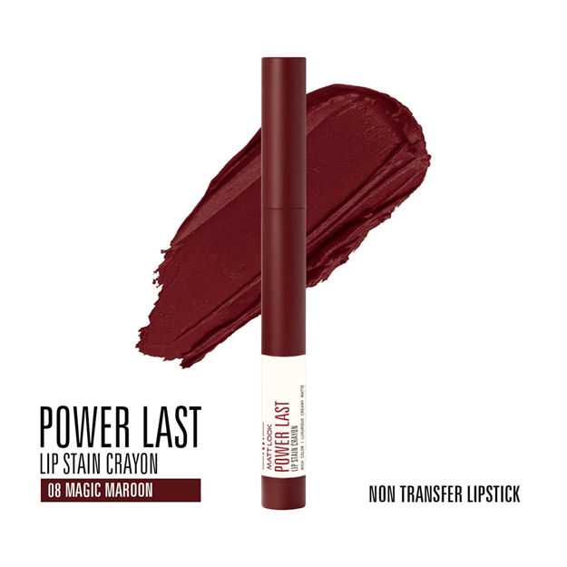 Picture of Mattlook Power Last Lipstain Crayon Lipstick Creamy Matte Magic Maroon