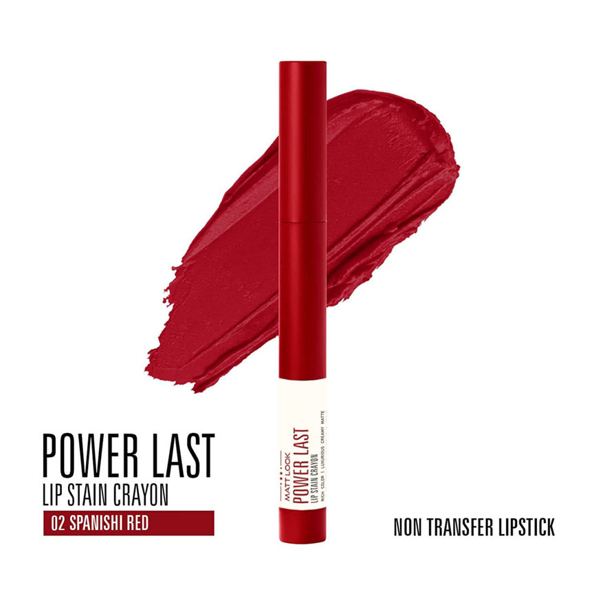 Picture of Mattlook Power Last Lip Stain Crayon Lipstick Creamy Matte Spanish Red